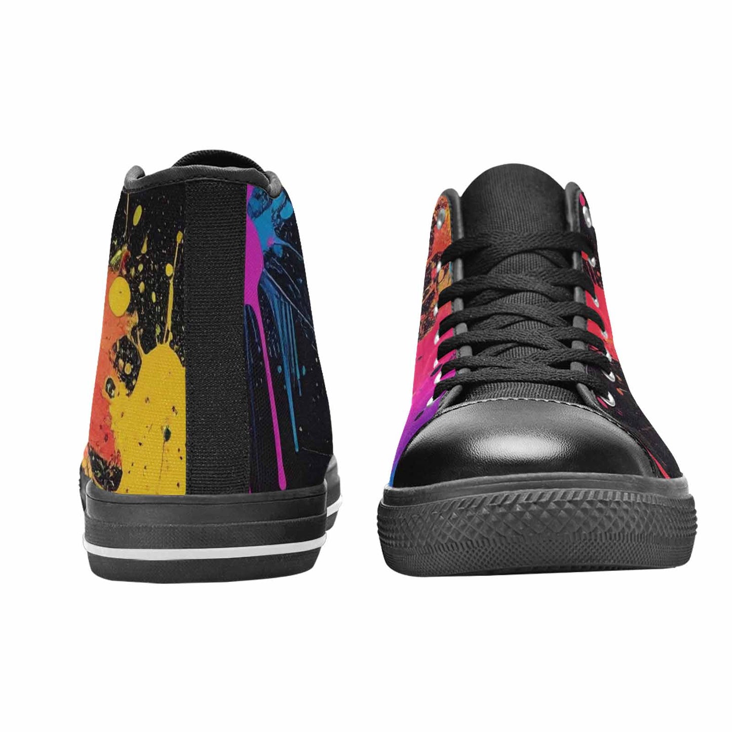 WOMEN'S Paint Splatter High Top Canvas Dark Academia Sneakers