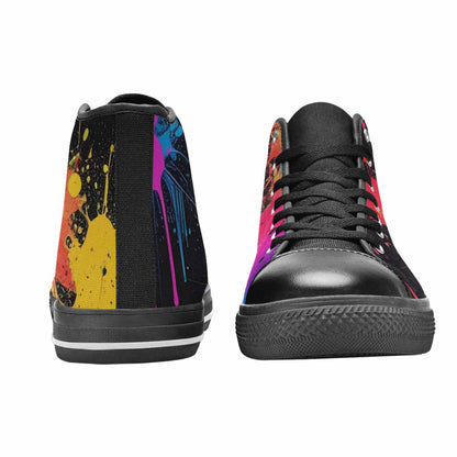 WOMEN'S Paint Splatter High Top Canvas Dark Academia Sneakers