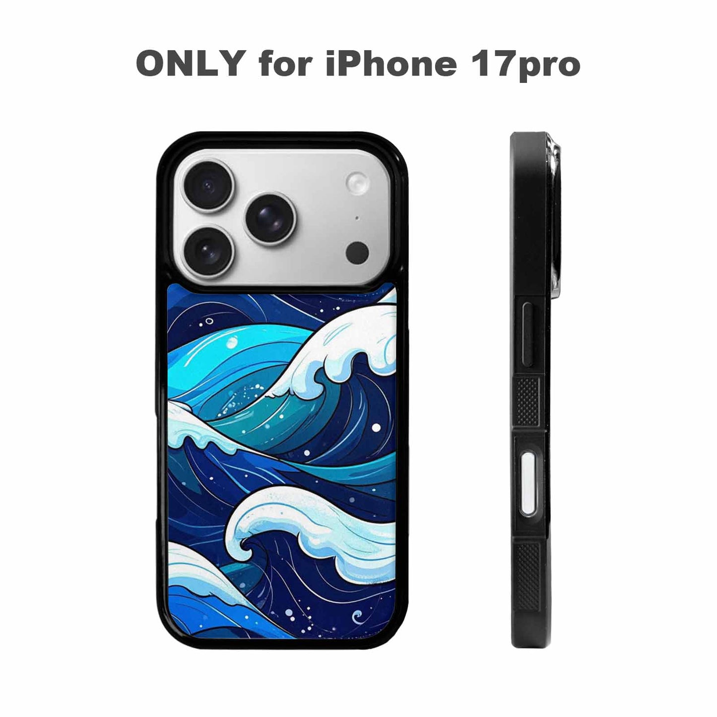 iPhone 17 Pro Case — Glossy Winter Wave Seamless Cartoon Cute, Personalized Phone Case