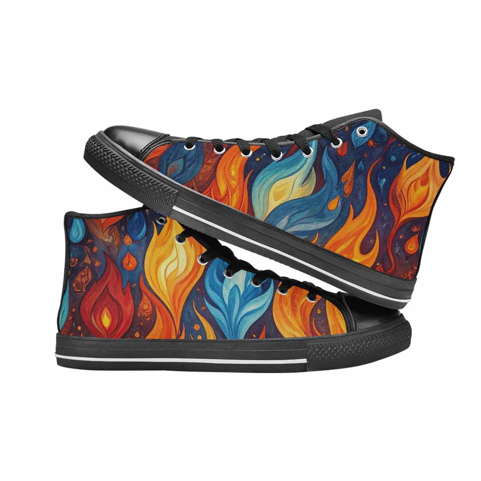 MEN'S Fire Flame High Top Canvas Dark Academia Shoes
