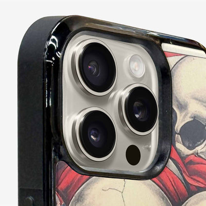 iPhone 15 Pro Max Case — Skull Dark Art Gothic Print, Custom Made Phone Cover