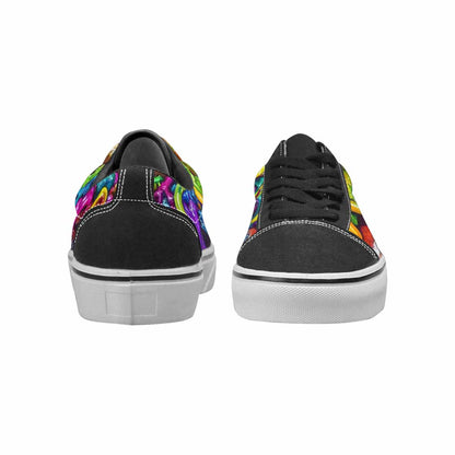 WOMEN'S Toxic Skeleton Hot Dog Lace-Up Canvas Aesthetic Custom Shoes
