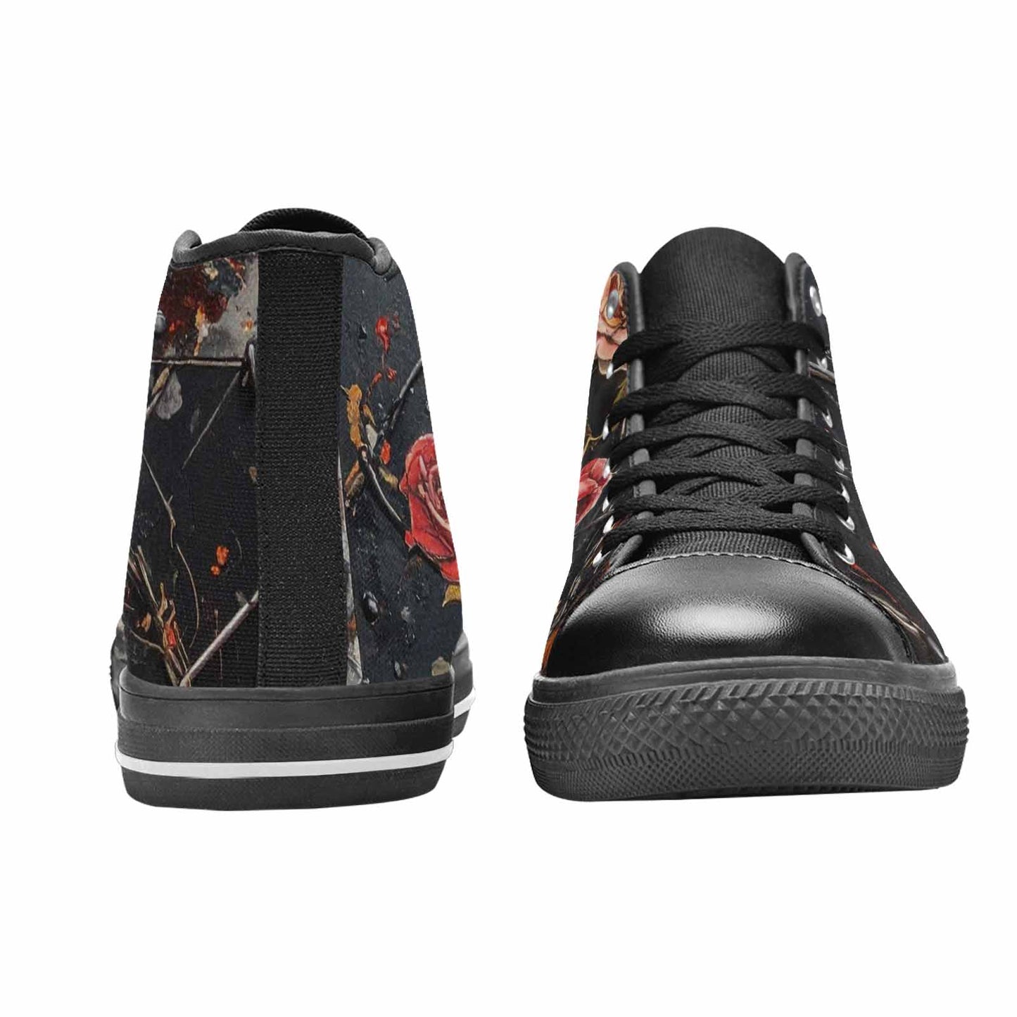 WOMEN'S Barbed Wire Chain High Top Canvas Dark Academia Sneakers