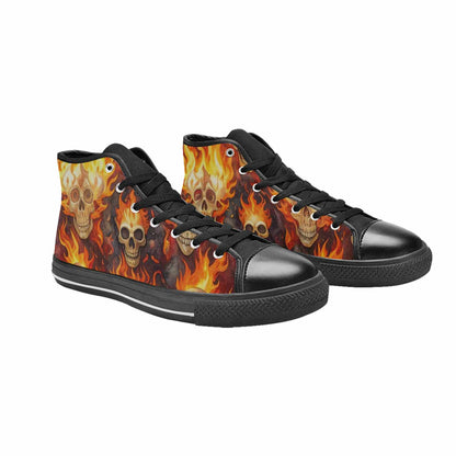MEN'S Skulls - Flaming High Top Canvas Cottagecore Shoes