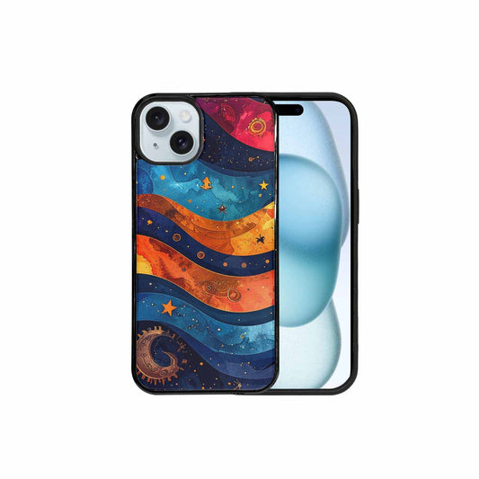 iPhone 15 Plus Case — Steampunk Galaxy Art Seamless Pattern Vibrant, Original Design Phone Case
