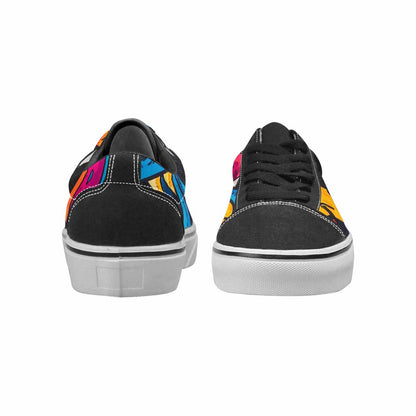 WOMEN'S Goofy Cartoon Monster Canvas Lace-Up Wallpaper Art Custom Shoes