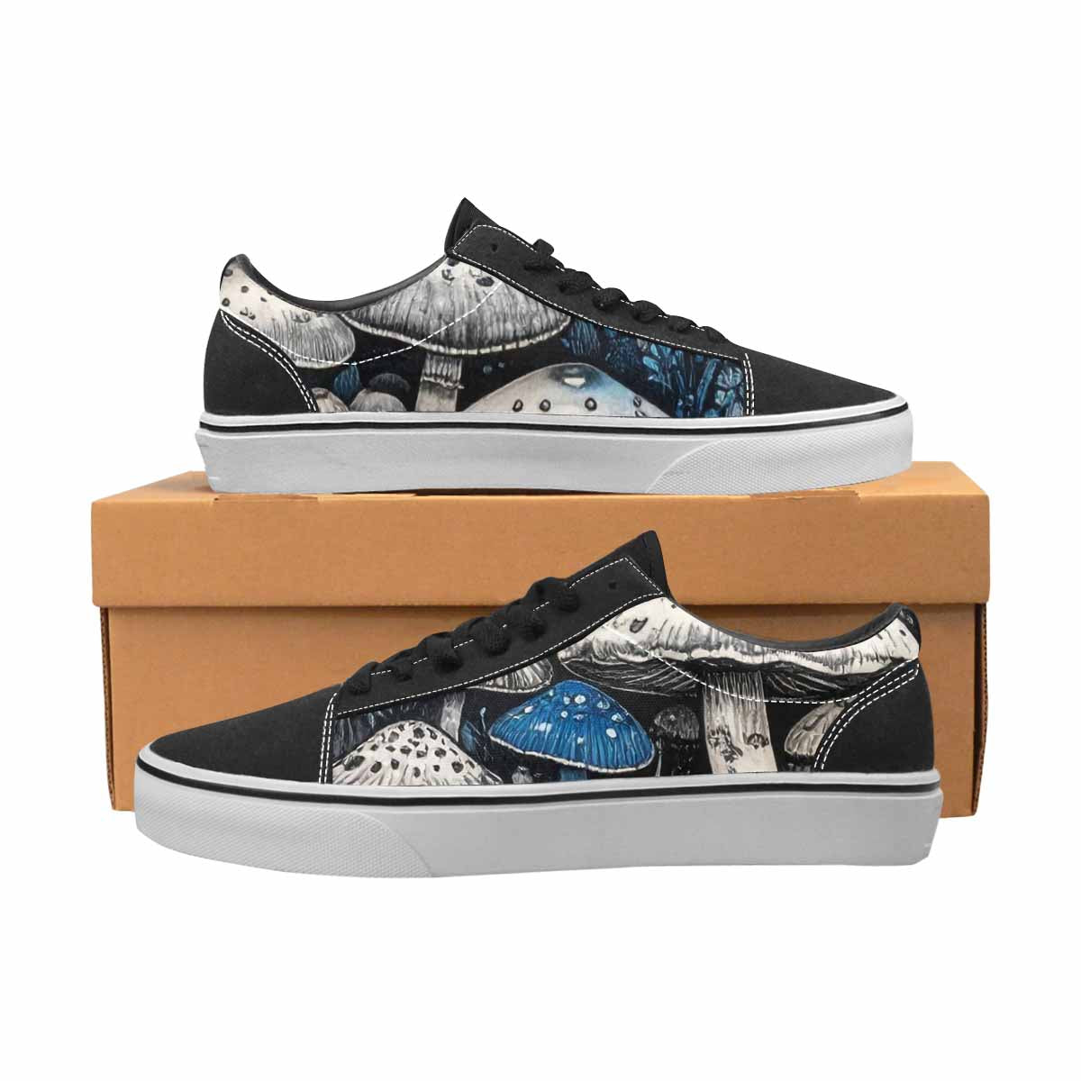 WOMEN'S Mushrooms (general) Lace-Up Canvas Vivid Sneakers