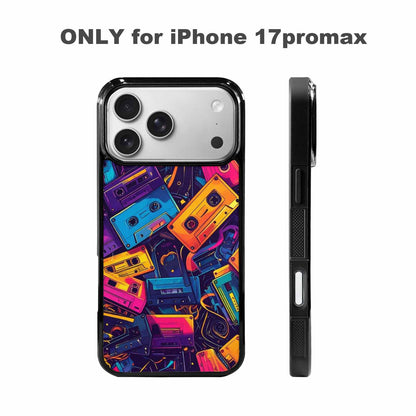 iPhone 17 Pro Max Case — Retro Cassette Tape Pattern Retro Vintage, Custom Made Phone Cover