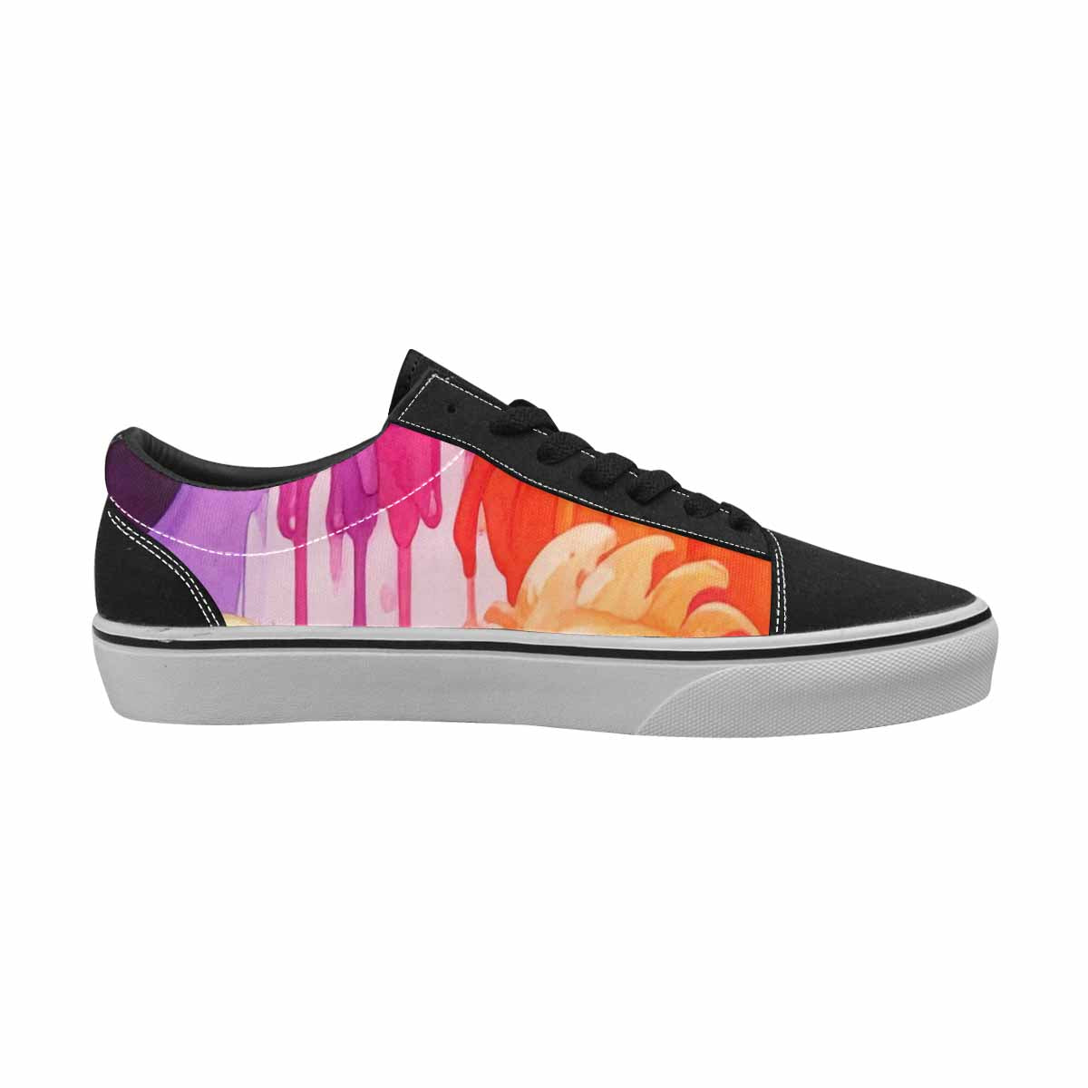 WOMEN'S Rainbow Sherbet Monster Canvas Lace-Up Vivid Custom Shoes