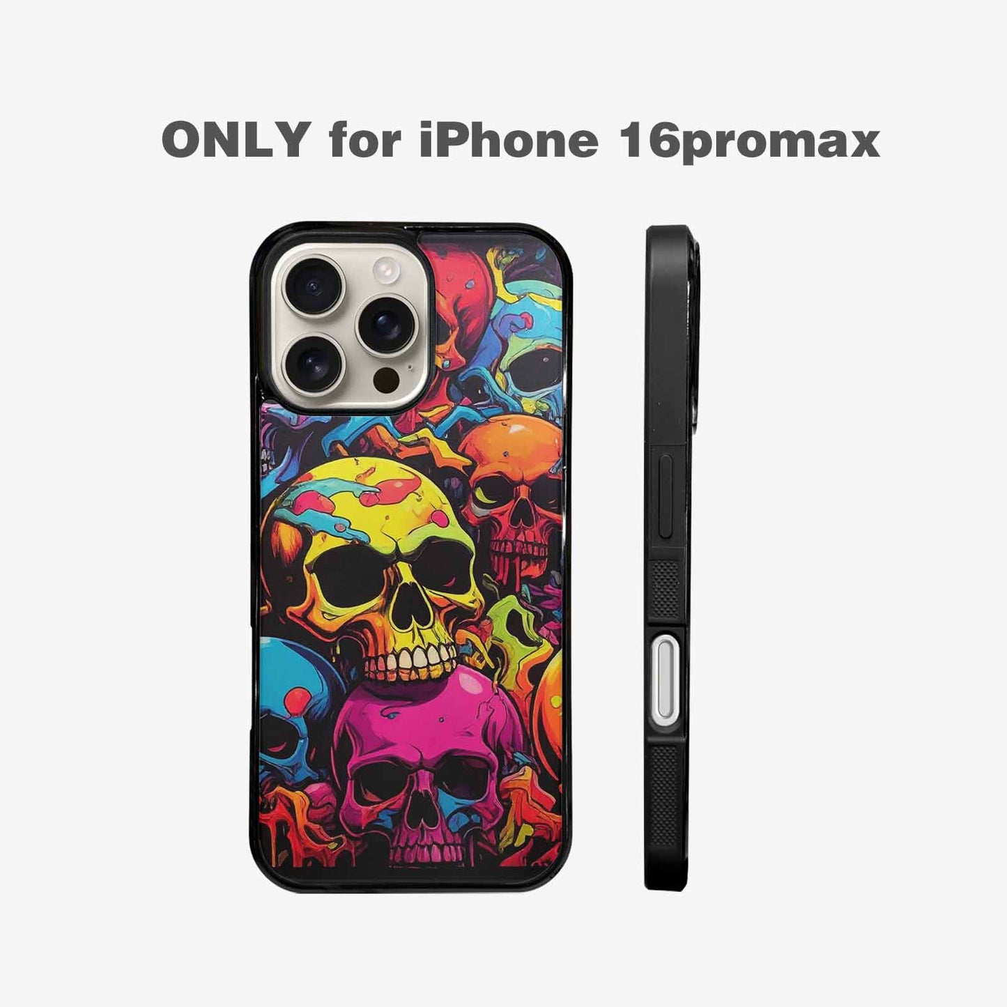 iPhone 16 Pro Max Case — 1000s Of Skulls Digital Camo Drip, Personalized Phone Case