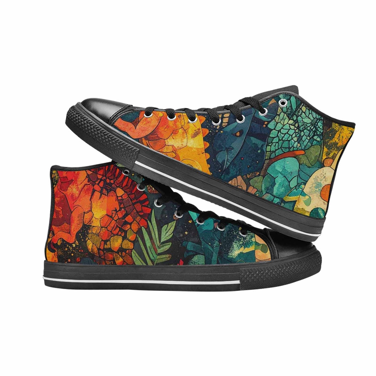 MEN'S Dinosaur Silhouette High Top Canvas Dreamcore Shoes