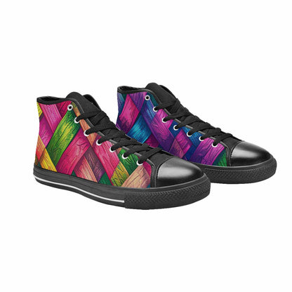 MEN'S Polysexual Flag Color High Top Canvas Wallpaper Art Custom Sneakers