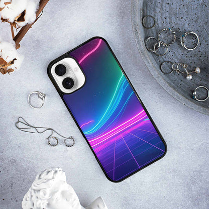 iPhone 16 Plus Case — 1980s Neon Cartoon Art Pattern, Personalized Phone Case