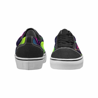 WOMEN'S Skulls - Neon Canvas Lace-Up Wallpaper Art Shoes