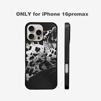 iPhone 16 Pro Max Case — Leopard Print Black And White Style, Custom Made Phone Cover