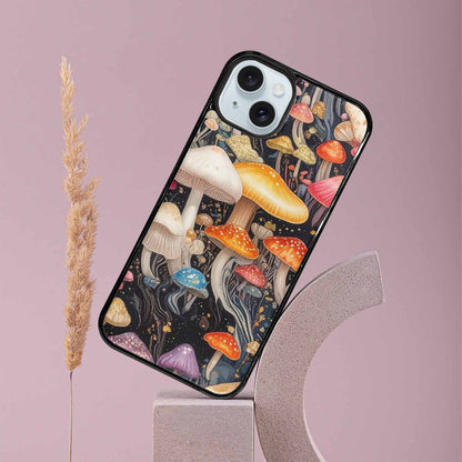 iPhone 15 Plus Case — Mushrooms Pattern Hundreds Of, Unique Phone Case Design