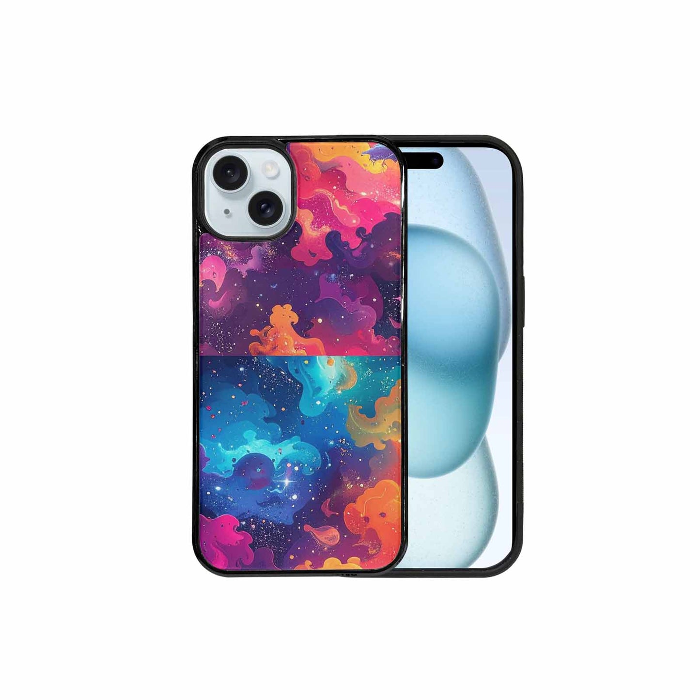 iPhone 15 Plus Case — Cosmic Creature And Object Mashup Pattern, Custom Printed Phone Case