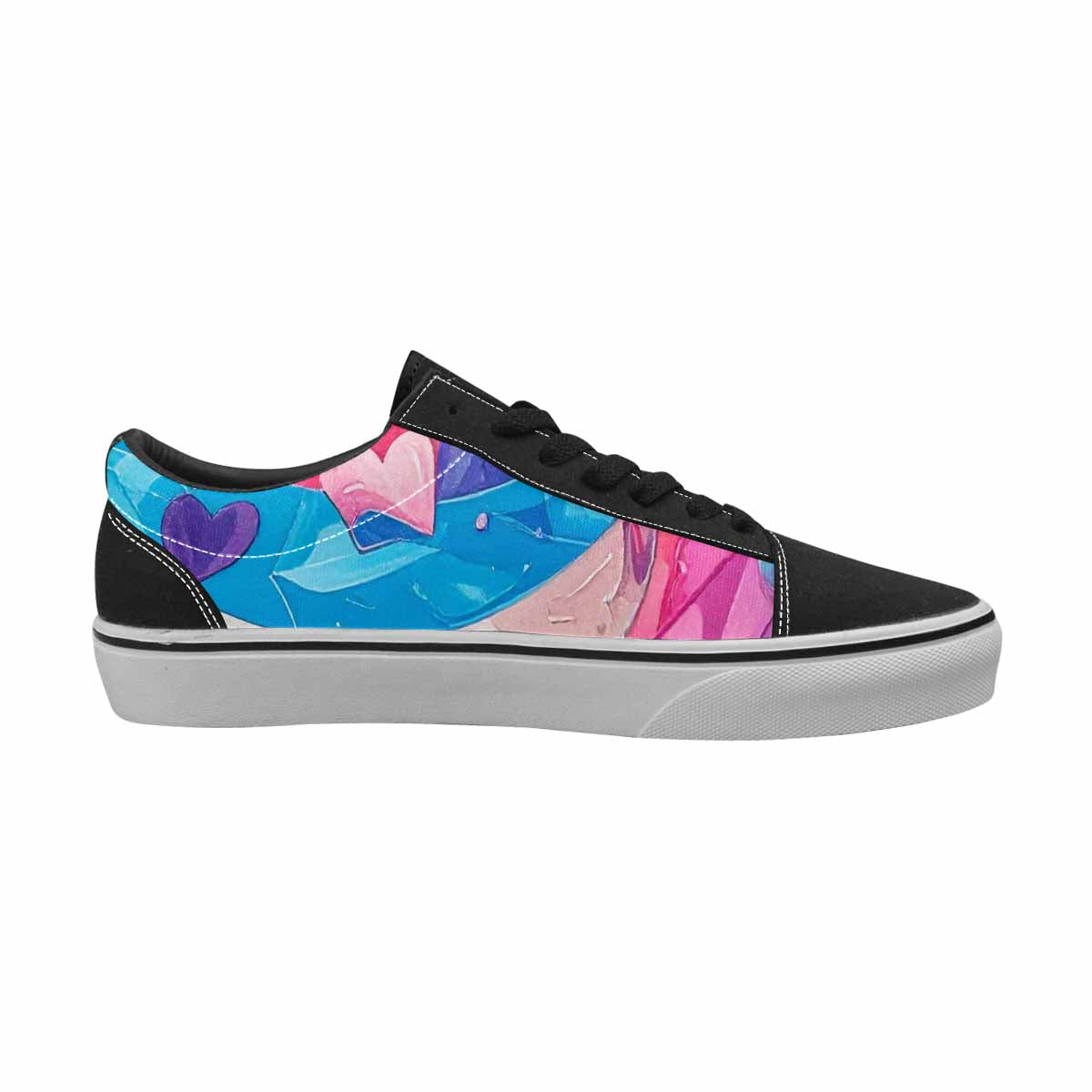 WOMEN'S Transgender Pride Flag Lace-Up Canvas Vibrant Chaos Custom Sneakers