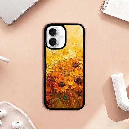 iPhone 17 Case — Impressionist Sunflower Brushstroke Pattern Floral, Custom Art Phone Cover