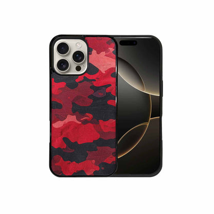 iPhone 16 Pro Max Case — Tactical Camo Red Black Custom, Custom Designed Case Cover