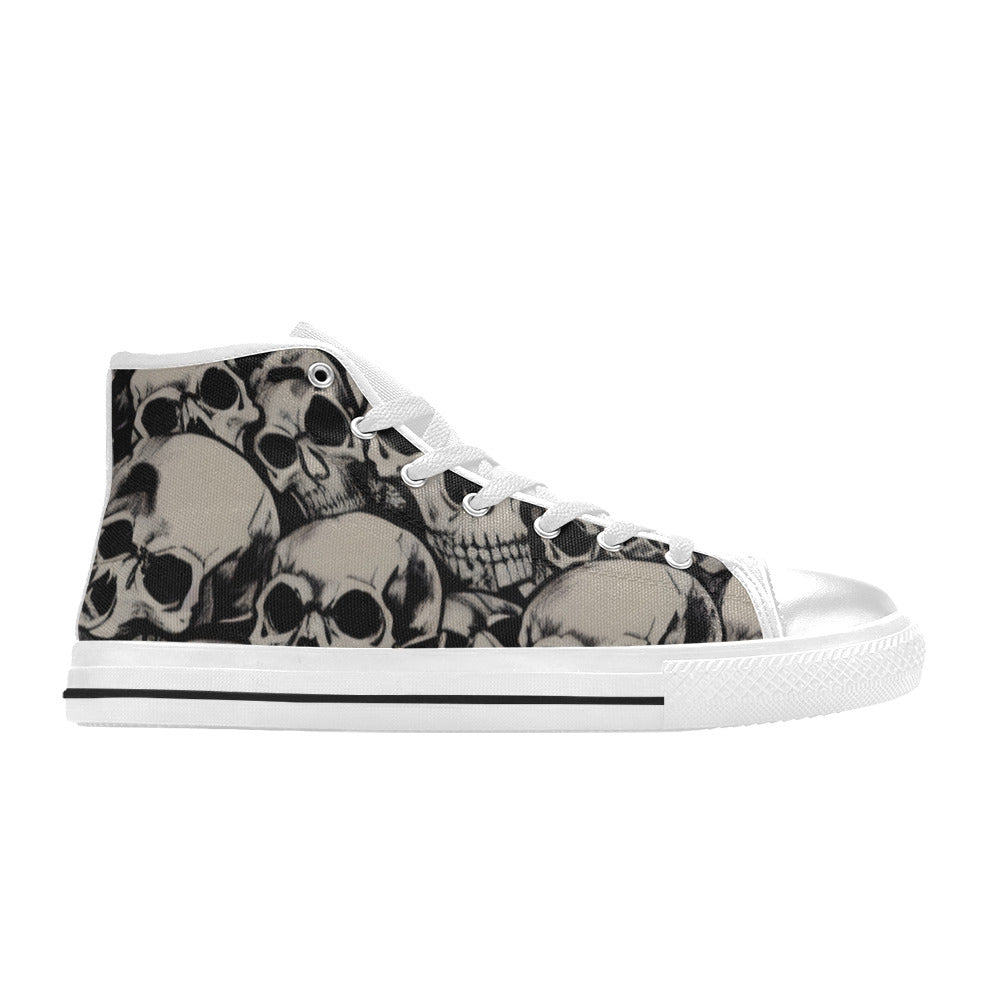 MEN'S Cc Retro Skulls Art High Top Canvas Grunge Custom Sneakers
