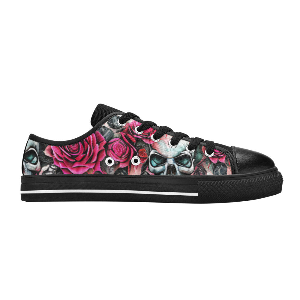 MEN'S Skulls Roses Deluxe 2 Canvas Surreal Custom Sneakers