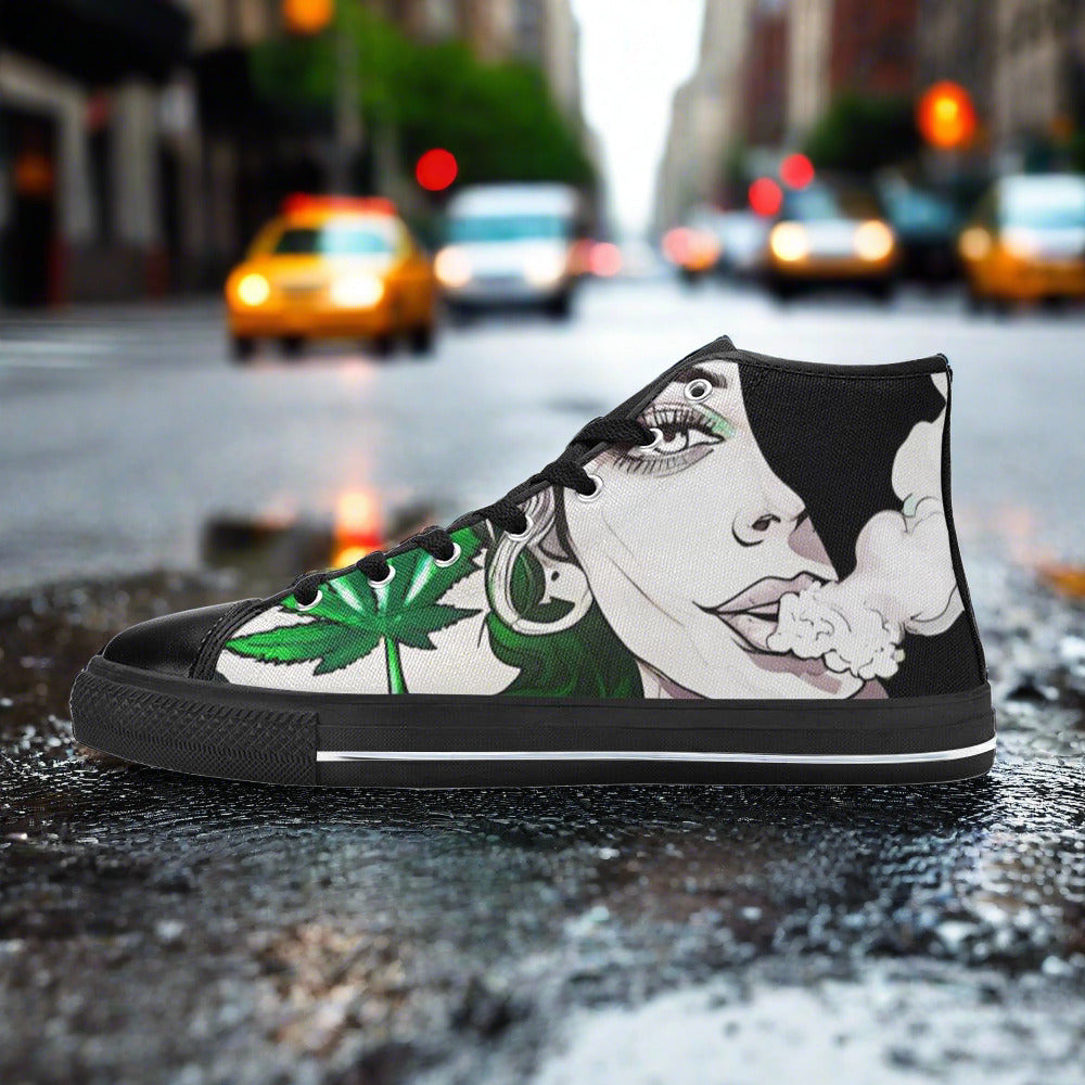 Aztec Amber Gold Unique WOMEN Bold Art - Freaky Shoes | Custom Art Sneakers