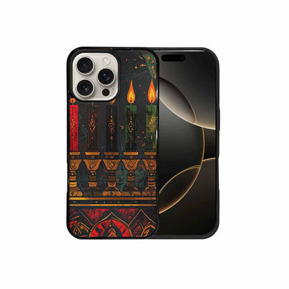 iPhone 16 Pro Max Case — Kwanzaa Kinara Pattern Seamless Repeat African, Custom Phone Case
