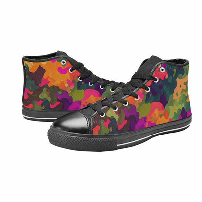 WOMEN'S Military Camouflage Blotch High Top Canvas Grunge Custom Shoes