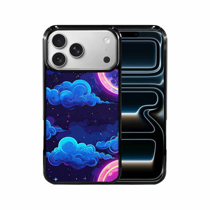 iPhone 17 Pro Max Case — Neon Winter Moon Cartoon Cute, Custom Print Case Cover