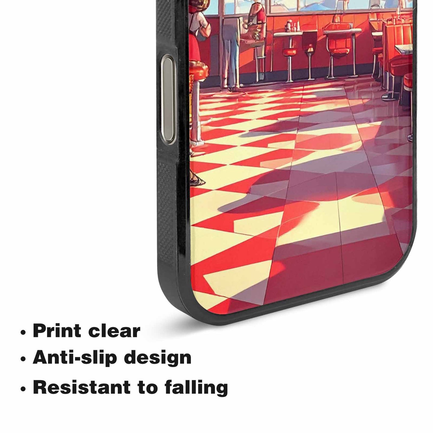 iPhone 16 Pro Max Case — 1950s Diner Cartoon Art Pattern, Original Design Phone Case