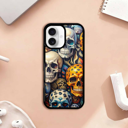 iPhone 17 Case — Skulls Pattern Hundreds Of Gothic Skulls, Custom Art Phone Cover