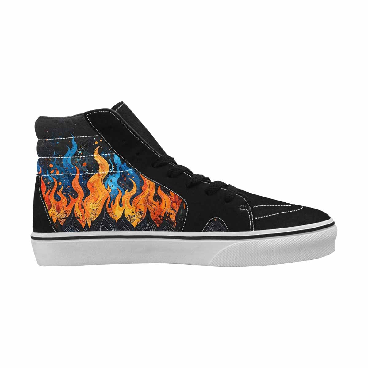 MEN'S Flame Burst High Top Canvas Dark Academia Sneakers