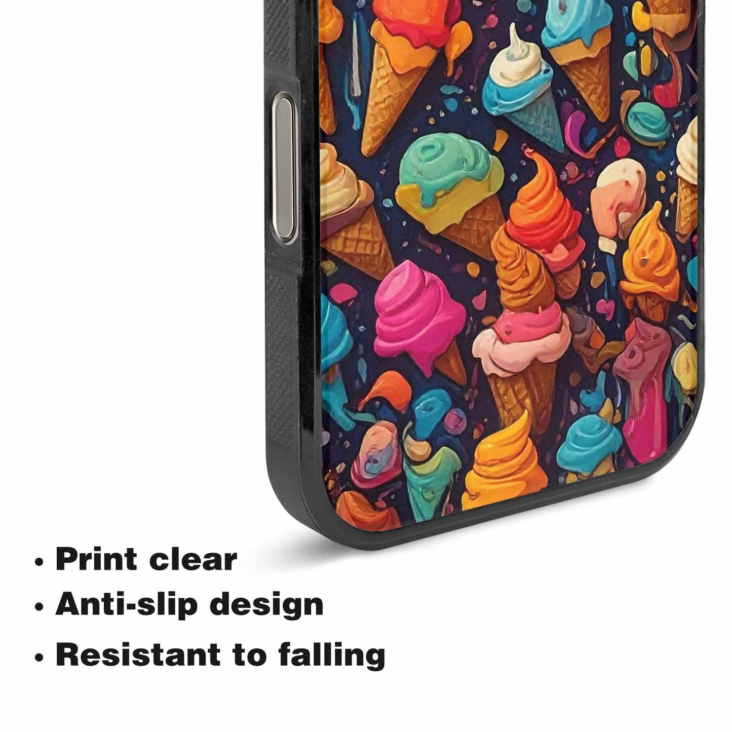 iPhone 16 Pro Max Case — Ice Cream Motif Ice Cream Motifs, Custom Print Case Cover