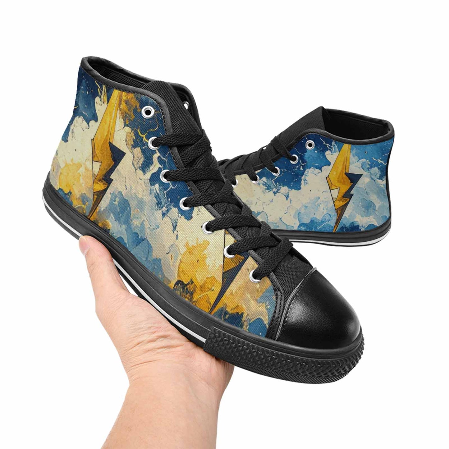 WOMEN'S Lightning Bolt High Top Canvas Vivid Custom Shoes