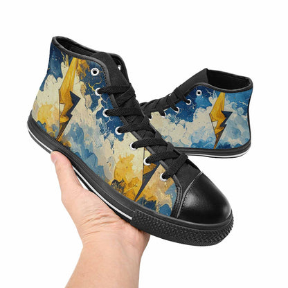 WOMEN'S Lightning Bolt High Top Canvas Vivid Custom Shoes