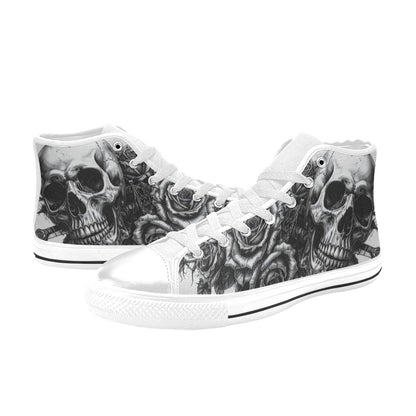 Skull Dark Gothic Art Men's High Top Canvas Shoes | Freaky Shoes®
