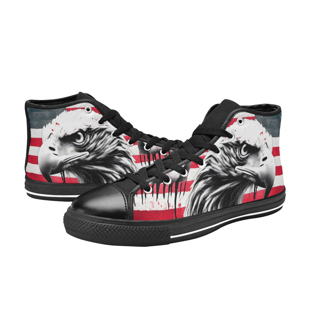 WOMEN'S Patrotic Eagle Art High Top Canvas Dark Academia Custom Shoes