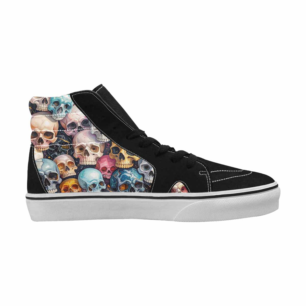MEN'S Skulls  Marble Skulls High Top Canvas Kaleidoscope Sneakers