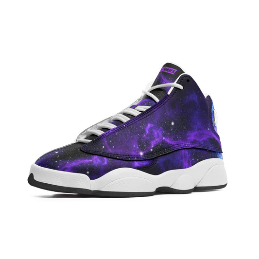 Deep Space Star Cluster Classic Custom Sneakers | Freaky Shoes® Unisex High Top Leather Sneakers