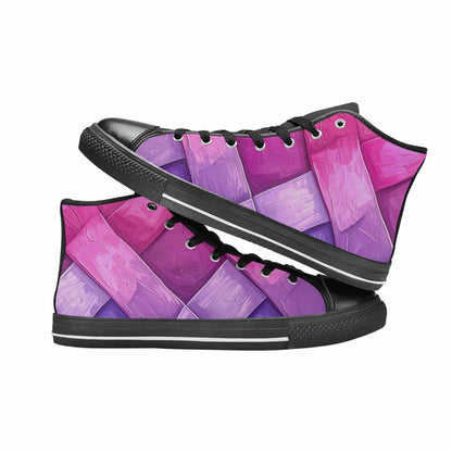 MEN'S Bisexual Flag Color High Top Canvas Vibrant Chaos Shoes