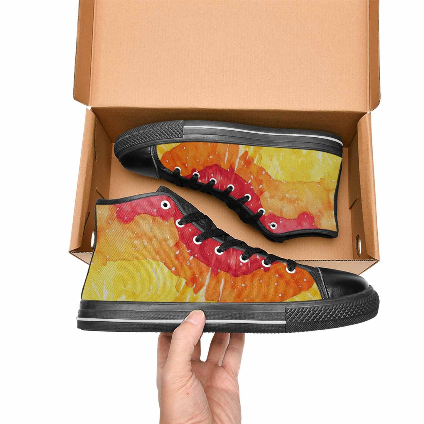 WOMEN'S Tie Dye - High Top Canvas Neon Fantasy Custom Shoes