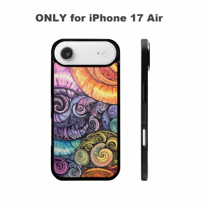 iPhone 17 Air Case — Tie Dye Swirls Black White Tie, Original Design Phone Case