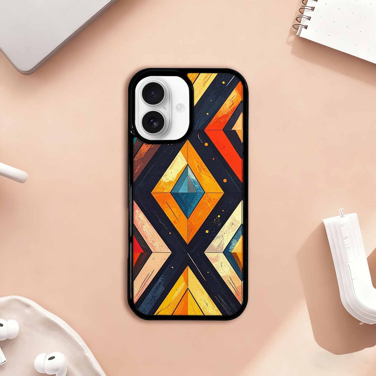 iPhone 17 Case — Vintage Summer Diamond Retro Vintage, Customized Protective Case