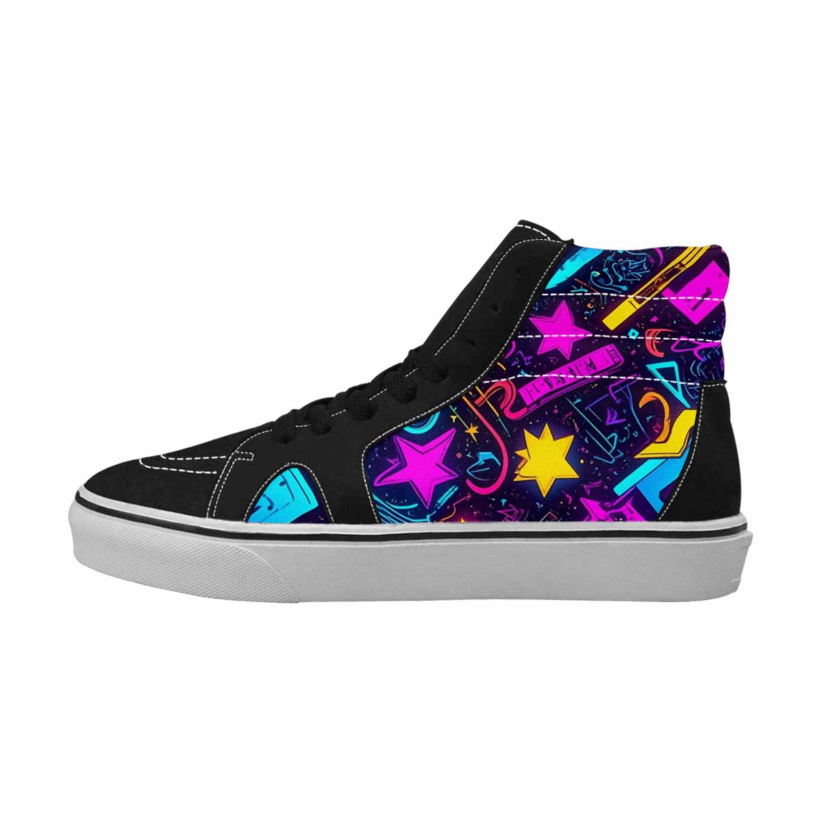 MEN'S 80s Retro Motif High Top Canvas Dreamlike Custom Shoes