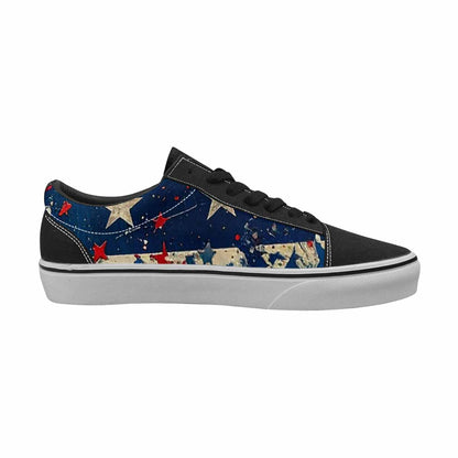 WOMEN'S Patriotic Stars Stripes Lace-Up Canvas Aesthetic Custom Shoes