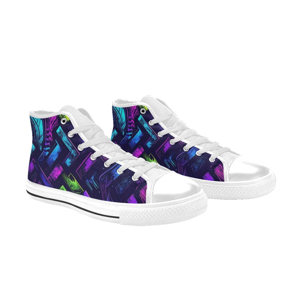 MEN'S Electric Houndstooth Dream 1 High Top Canvas Vivid Shoes