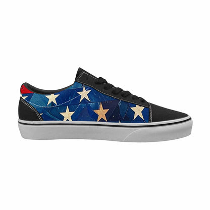 MEN'S American Flag Stars Canvas Lace-Up Vibrant Chaos Custom Sneakers