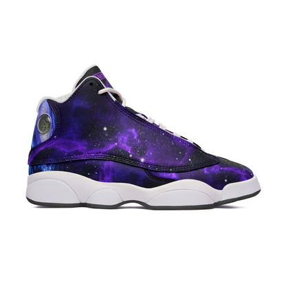 Deep Space Star Cluster Classic Custom Sneakers | Freaky Shoes® Unisex High Top Leather Sneakers