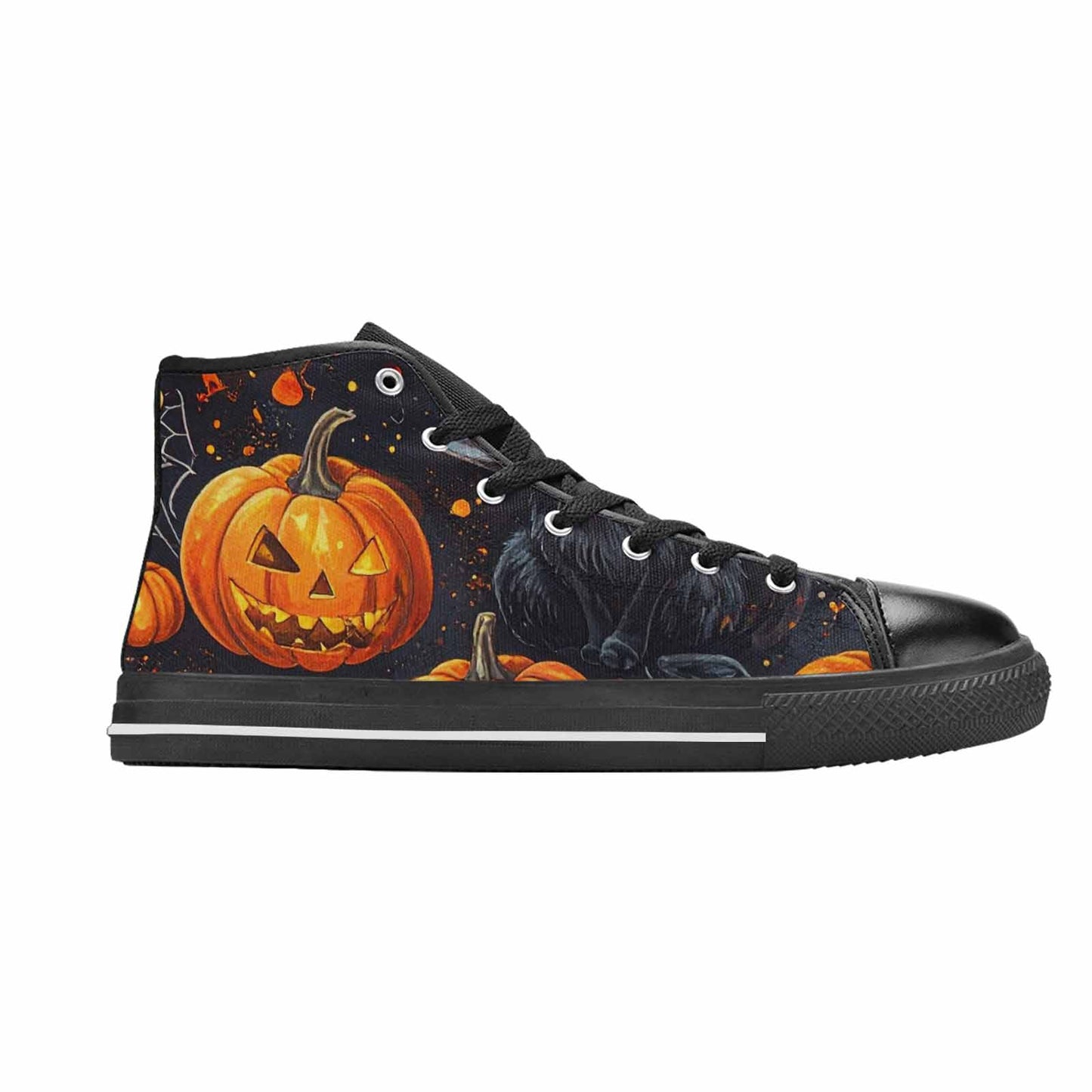 WOMEN'S Halloween High Top Canvas Wallpaper Art Custom Shoes